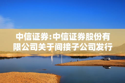 中信证券:中信证券股份有限公司关于间接子公司发行中期票据并由全资子公司提供担保的公告  第1张
