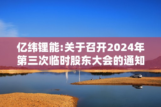 亿纬锂能:关于召开2024年第三次临时股东大会的通知  第1张