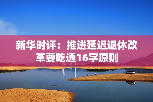 新华时评：推进延迟退休改革要吃透16字原则  第1张