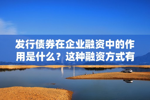 发行债券在企业融资中的作用是什么？这种融资方式有哪些优势和风险？  第1张