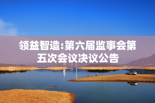 领益智造:第六届监事会第五次会议决议公告  第1张