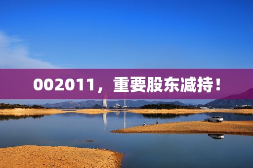002011，重要股东减持！  第1张