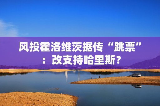 风投霍洛维茨据传“跳票”：改支持哈里斯？