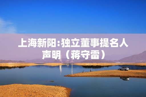 上海新阳:独立董事提名人声明（蒋守雷）  第1张