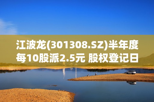 江波龙(301308.SZ)半年度每10股派2.5元 股权登记日为10月24日  第1张