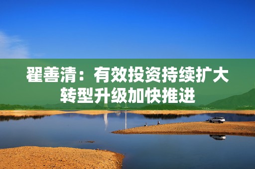 翟善清：有效投资持续扩大转型升级加快推进  第1张