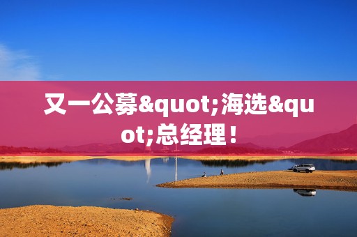 又一公募"海选"总经理！  第1张