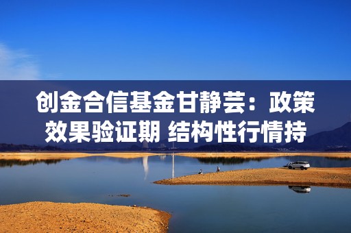 创金合信基金甘静芸：政策效果验证期 结构性行情持续性有待观察