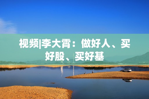 视频|李大霄：做好人、买好股、买好基  第1张