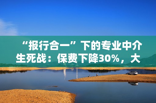 “报行合一”下的专业中介生死战：保费下降30%，大改基本法，一切只为将人留住