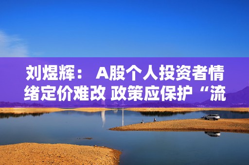 刘煜辉： A股个人投资者情绪定价难改 政策应保护“流动性溢价”而非压制