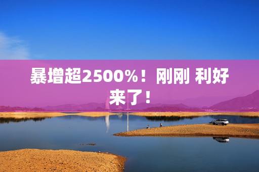 暴增超2500%！刚刚 利好来了！