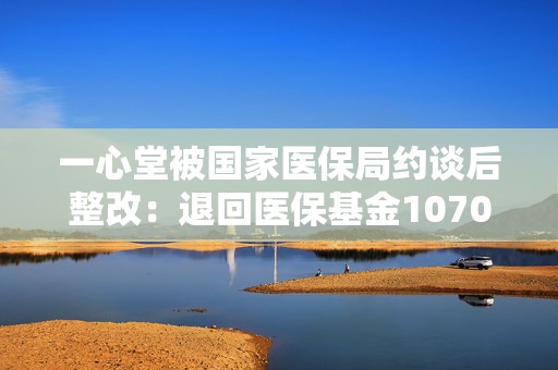 一心堂被国家医保局约谈后整改：退回医保基金1070余万元  第1张