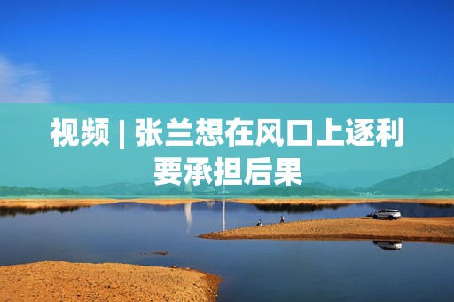 视频 | 张兰想在风口上逐利要承担后果  第1张