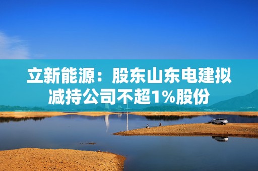 立新能源：股东山东电建拟减持公司不超1%股份  第1张