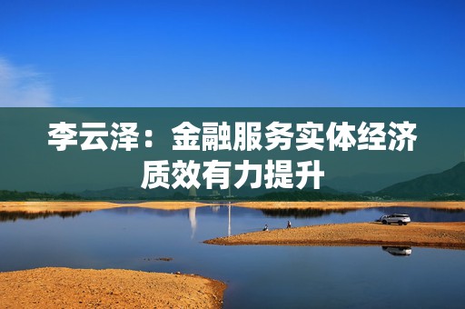 李云泽：金融服务实体经济质效有力提升
