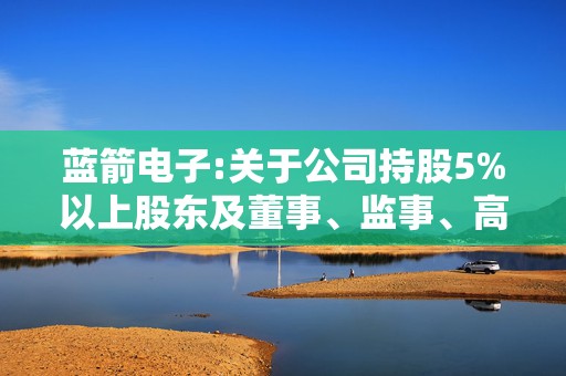蓝箭电子:关于公司持股5%以上股东及董事、监事、高级管理人员减持股份预披露的公告