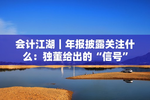 会计江湖｜年报披露关注什么：独董给出的“信号”