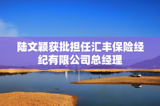 陆文颖获批担任汇丰保险经纪有限公司总经理