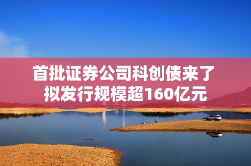 首批证券公司科创债来了 拟发行规模超160亿元