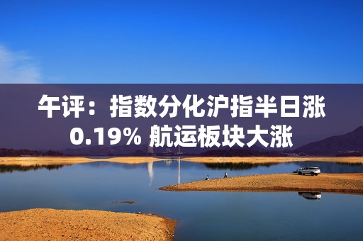 午评：指数分化沪指半日涨0.19% 航运板块大涨