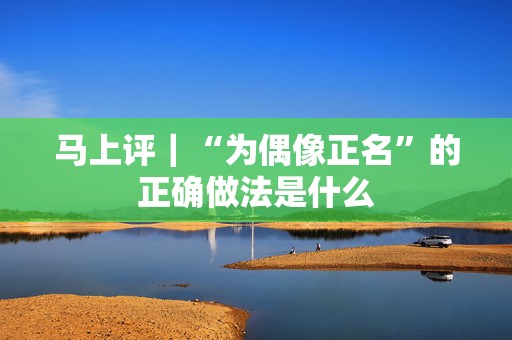 马上评｜“为偶像正名”的正确做法是什么