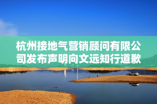 杭州接地气营销顾问有限公司发布声明向文远知行道歉