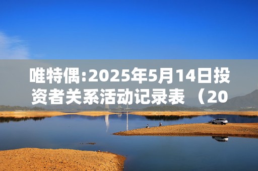 唯特偶:2025年5月14日投资者关系活动记录表 （2024年度业绩说明会）