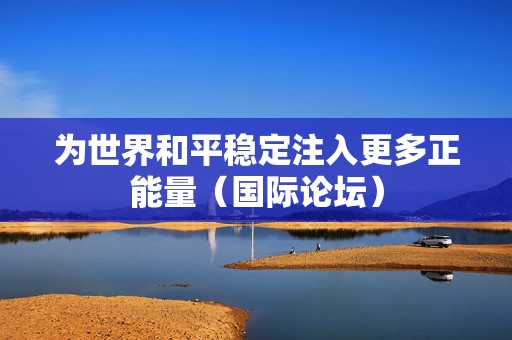 为世界和平稳定注入更多正能量（国际论坛）