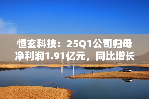 恒玄科技：25Q1公司归母净利润1.91亿元，同比增长590%