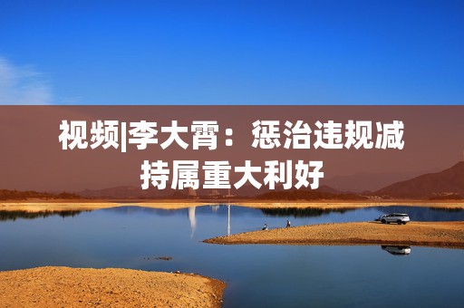 视频|李大霄：惩治违规减持属重大利好