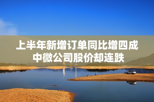 上半年新增订单同比增四成 中微公司股价却连跌